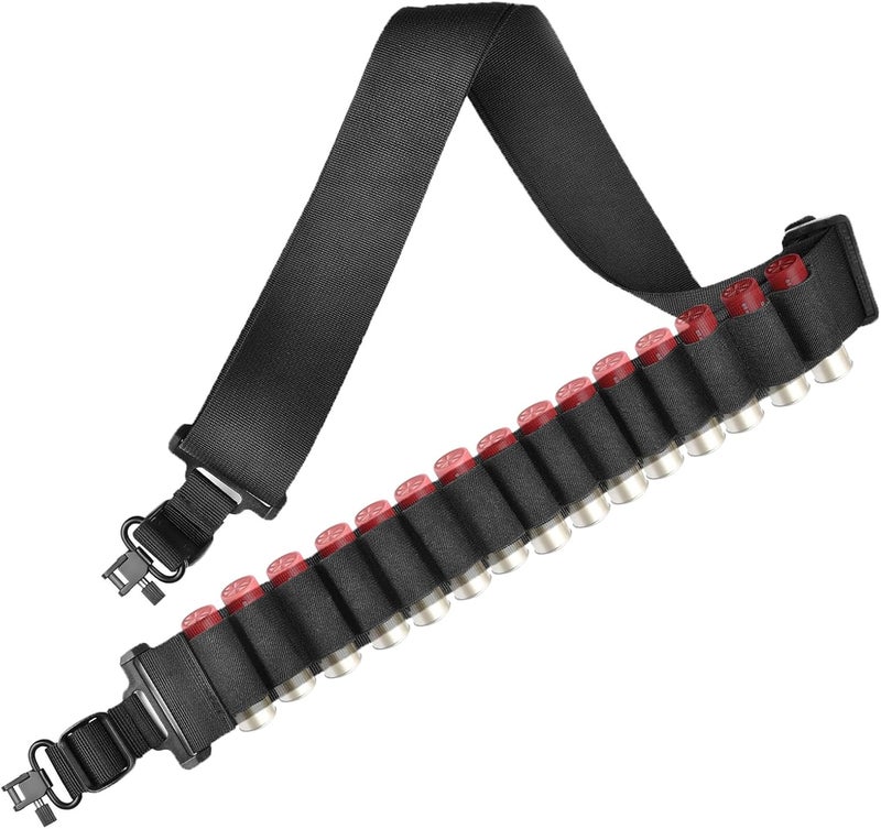 ZZY Shotgun Sling with Shell Holder Shotgun Sling for 12ga Gun Sling for Shotgun with 15 Shell Holders Gun Sling - Image 1